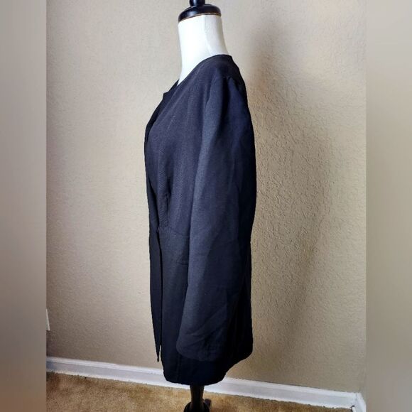 AKRIS Wool Blend Blazer Jacket Black Size 12 - Picture 5 of 10